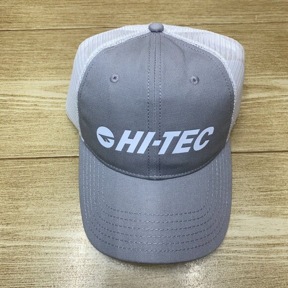 Men's Trucker Hat Adjustable Strap Back Hat Mesh Cap Hi Tec Gray White - Picture 1 of 11